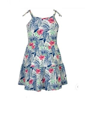 Tommy Bahama Tiered Dress👗Tropical Floral💐Sleeveless Casual 2T